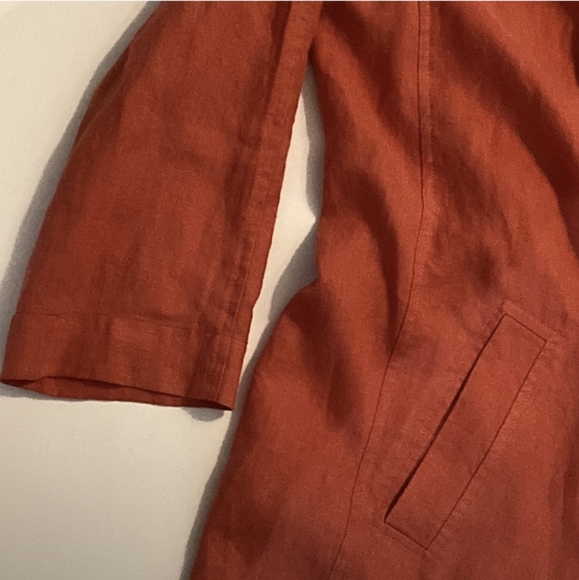 100% Linen Wrap Pocket Jacket - Picture 4 of 9